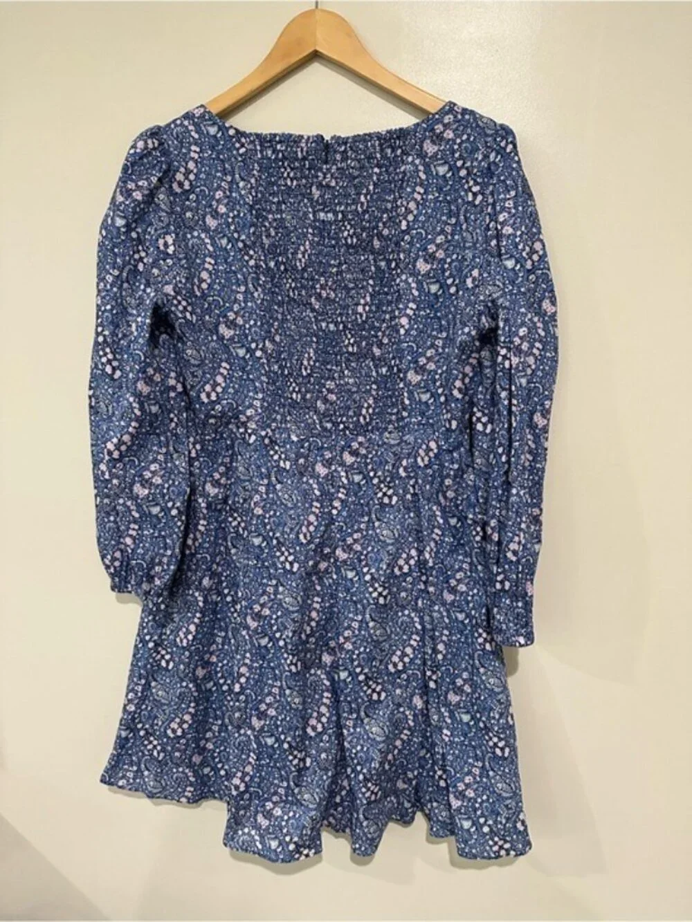 Crew Liberty Fabric Blue Floral Milkmaid Mini Dress Cottagecore 8